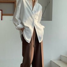 Load image into Gallery viewer, Lizkova White Blouse Women Suede Long Sleeve Formal Shirt 2020 Spring Lapel Ladies Blouse Streetwear 8866