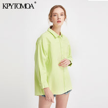 Load image into Gallery viewer, Vintage Stylish Loose Long Tops Women Shirts 2020 Fashion Lapel Collar Long Sleeve Streetwear Ladies Blouses Casual Blusas Mujer
