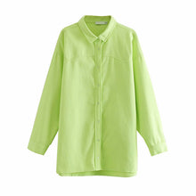 Load image into Gallery viewer, Vintage Stylish Loose Long Tops Women Shirts 2020 Fashion Lapel Collar Long Sleeve Streetwear Ladies Blouses Casual Blusas Mujer
