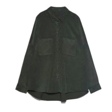 Load image into Gallery viewer, Tangada women preppy oversize corduroy shirt blusas mujer de moda boyfriend style shirt womens tops 6P59
