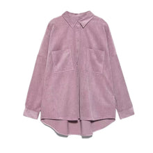 Load image into Gallery viewer, Tangada women preppy oversize corduroy shirt blusas mujer de moda boyfriend style shirt womens tops 6P59
